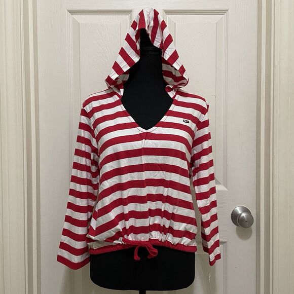 Vintage NWT Tommy Jeans Striped Shirt Nautical Y2K Red White X-Large XL Hilfiger - Picture 3 of 13